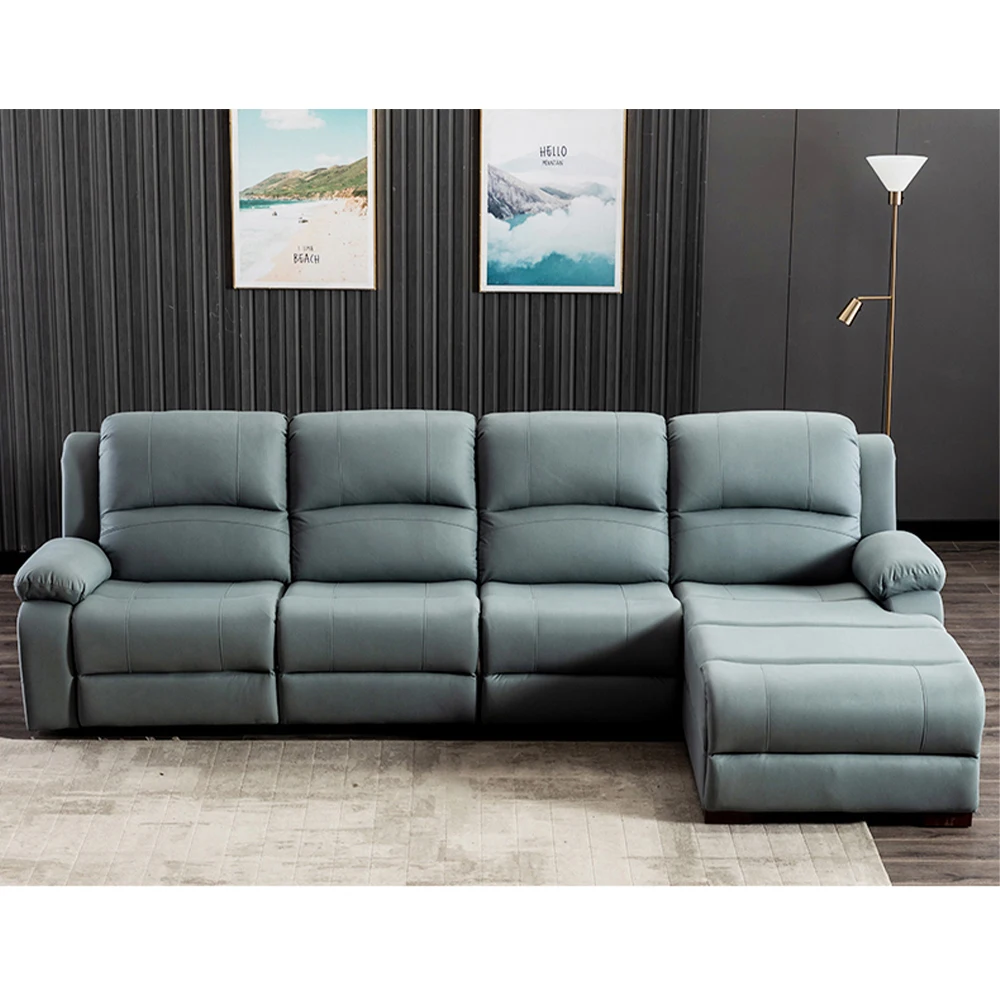 Home Cinema Couch - 진짜 가죽 수동 전동 리클라이너 소파