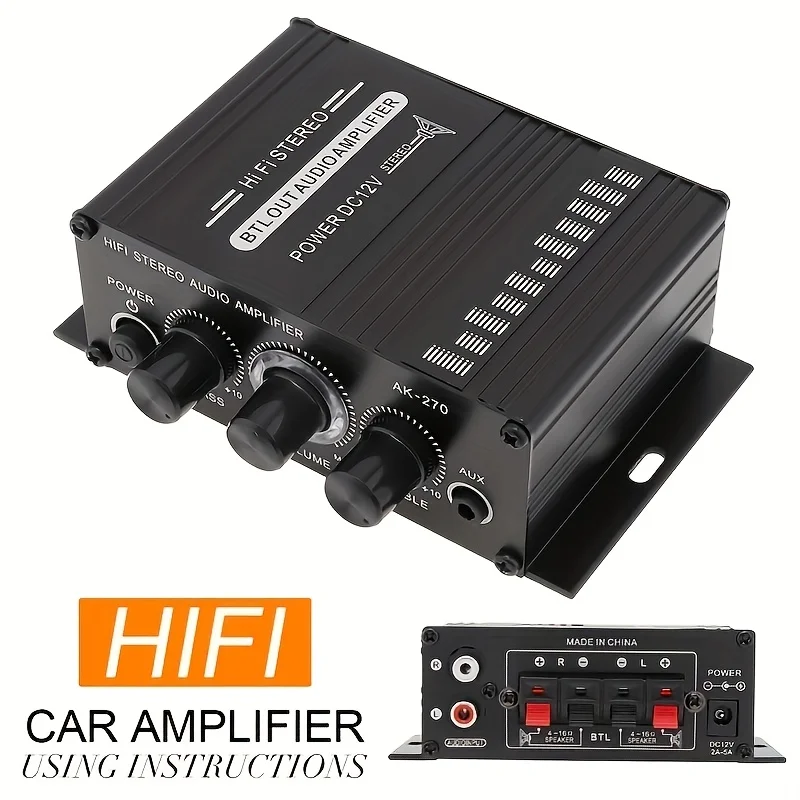 Home Cinema Unit - AK-270 400W 미니 파워 앰프 12V/24V