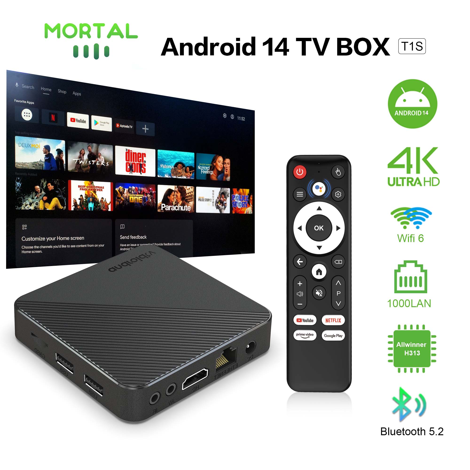 Video Home Cinema - Android14 스마트 홈 시어터 TV 박스
