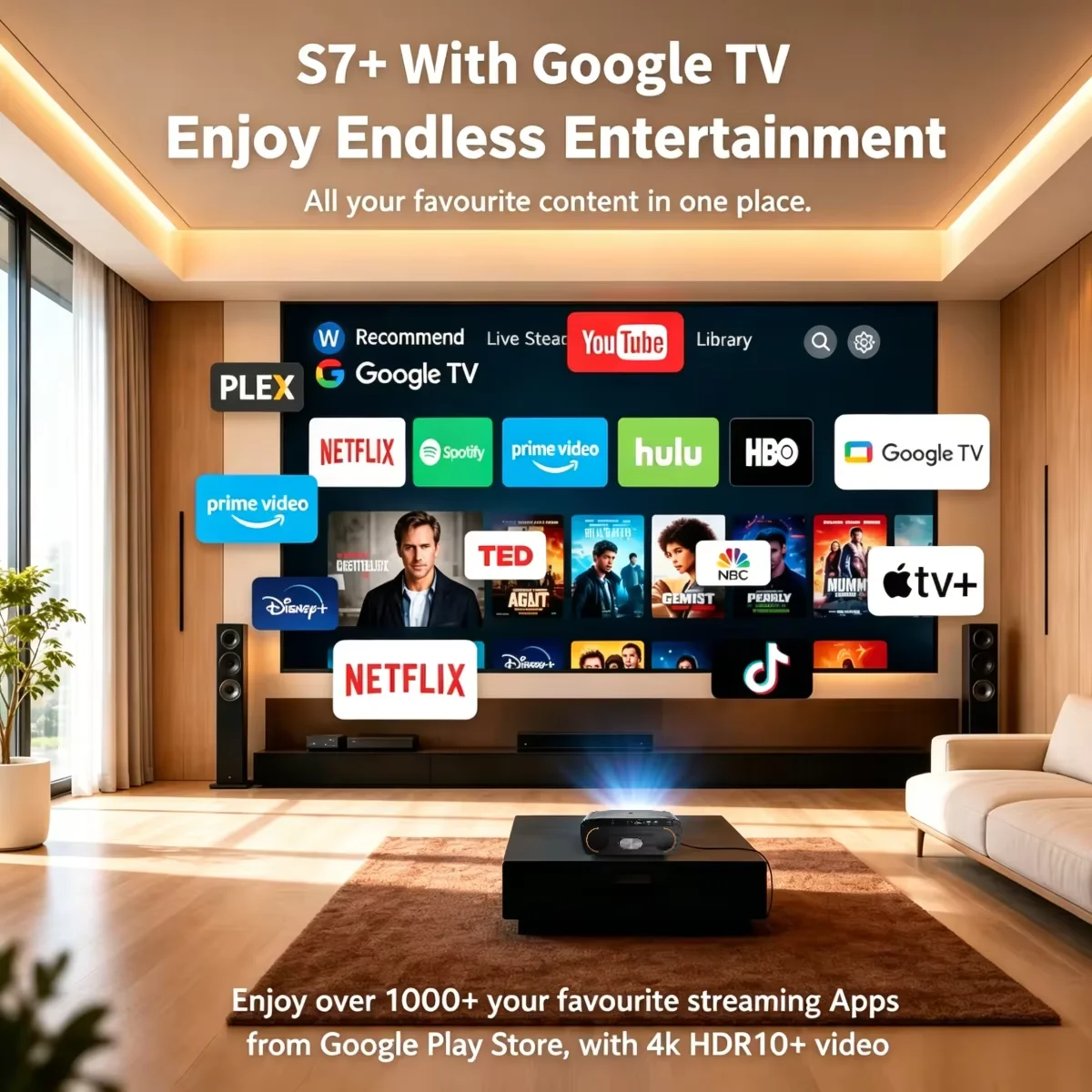 S7 4200ANSI 네이티브 1080P 4K UHD  - Home Cinema Couch 리뷰 및 가격