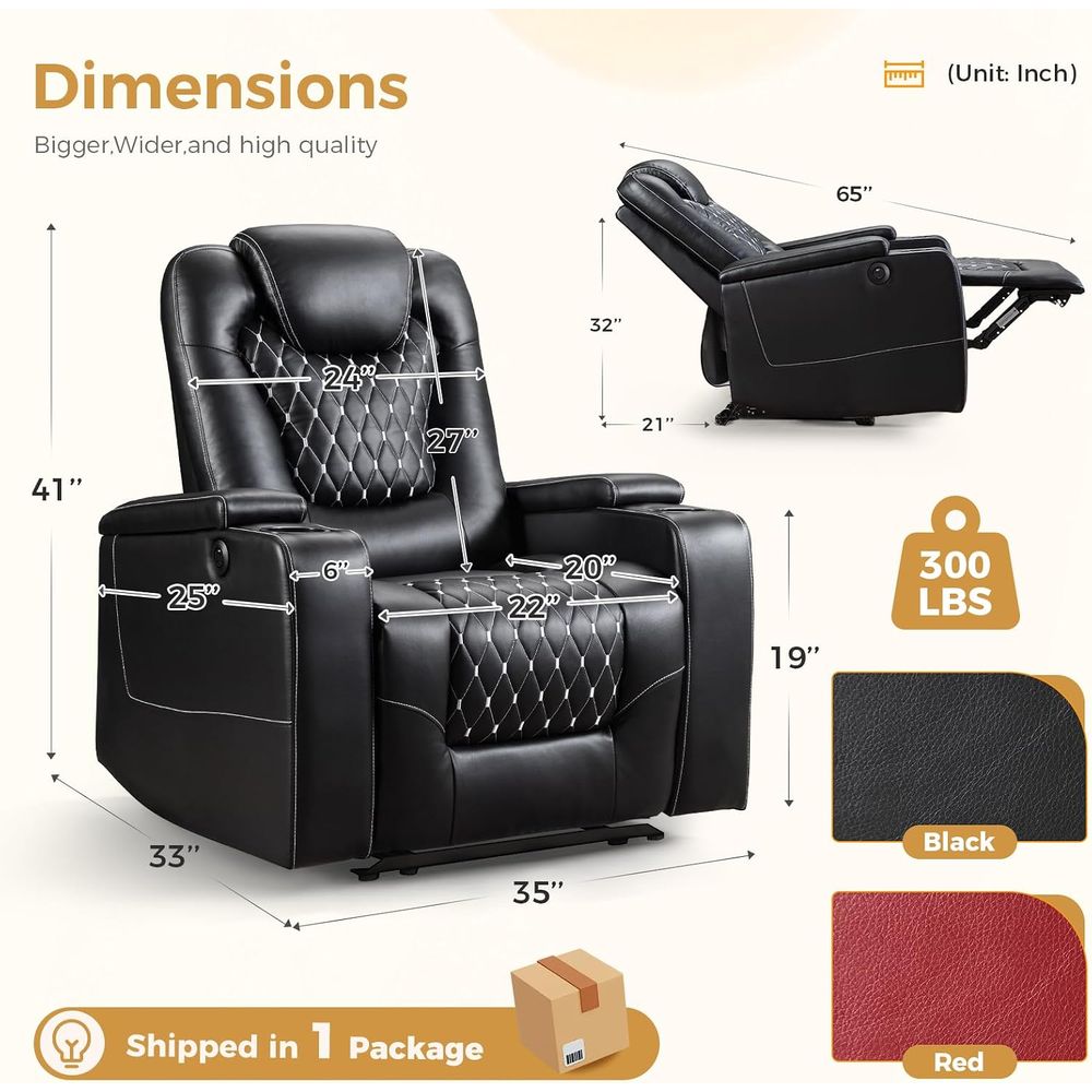USB 포트와 컵홀더가 있는 전동 리클라이너 의자 -  - Home Cinema Couch 리뷰 및 가격