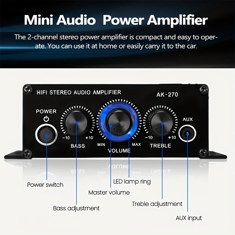 AK-270 400W 미니 파워 앰프 12V/24V 2 - Home Cinema Unit 리뷰 및 가격